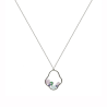 Collar Plata Mujer Piedras Color Rosa Verde