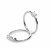 Par Anillos Finos Plata Cuarzos Adamantinos y Circonita Talla 14