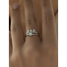 Par Anillos Finos Plata Cuarzos Adamantinos y Circonita Talla 14
