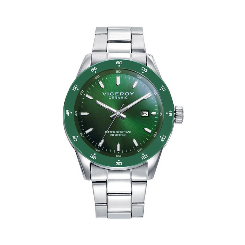 Reloj Viceroy Cronógrafo Acero y Cerámica 401399-67 – Esfera Verde