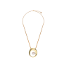 Collar Largo Acero Dorado Perla Majorica Colgante Grande XL l