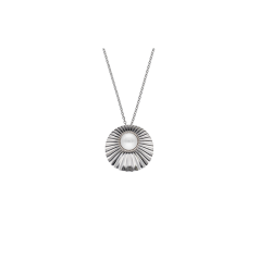 Collar Acero Mujer Perla Majorica Blanca 9mm