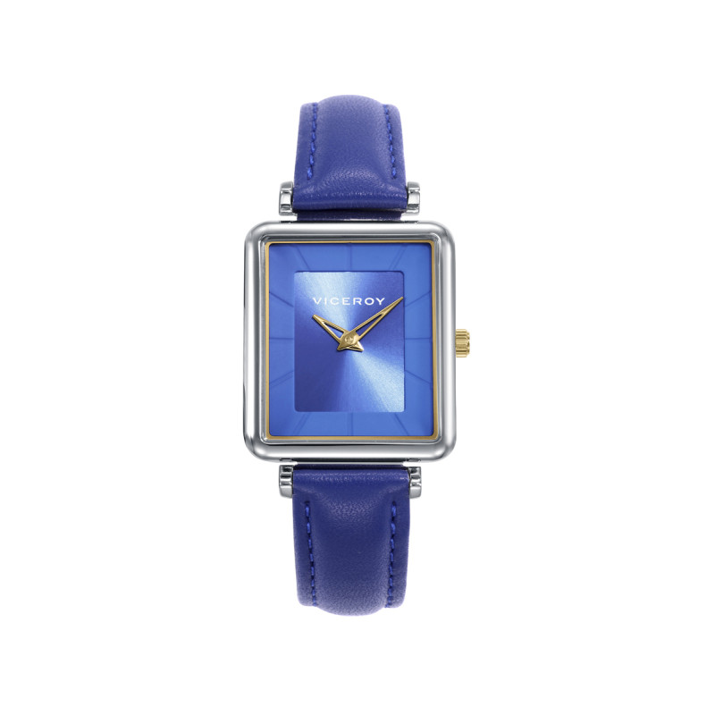 Reloj Viceroy Mujer 401238-37 Acero IP Dorado Correa Piel Azul Esfera Azul 38x26 mm