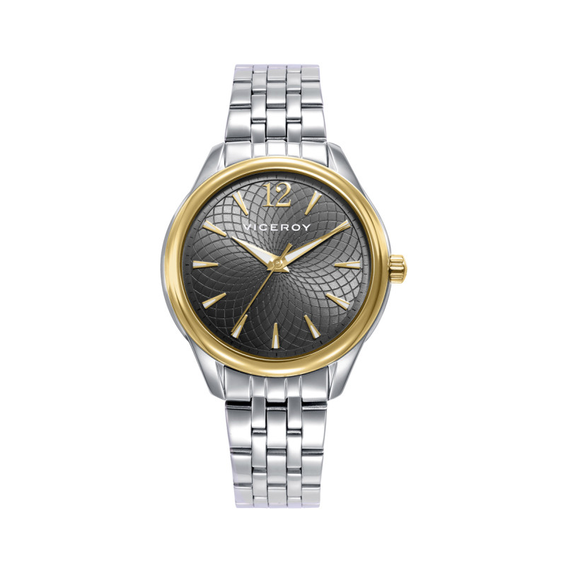 Reloj Viceroy Mujer 401234-15 Acero Bicolor IP Dorado Esfera Gris 36 mm 50 m