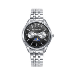 Reloj Viceroy Mujer 401236-55 Multifunción Fase Lunar Acero Esfera Negra 36 mm 50 m