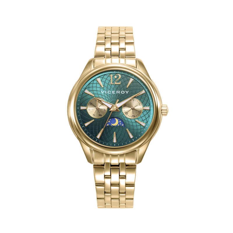 Reloj Viceroy Mujer Acero Ip Dorado Esfera Verde 401236-65