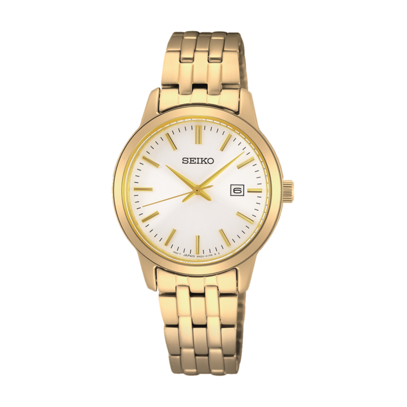 Reloj Seiko Neo Classic Cuarzo Mujer Ip Dorado Sur412p1