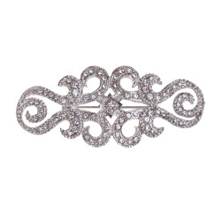 Broche Mantilla Goldie 2535 Plateado con Cristal 7 x 3,2 cm