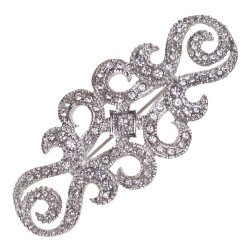 Broche Mantilla Goldie 2535 Plateado con Cristal 7 x 3,2 cm