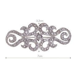 Broche Mantilla Goldie 2535 Plateado con Cristal 7 x 3,2 cm