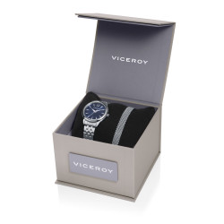Reloj Viceroy Pack Reloj y Pulsera Mujer Acero Esfera Azul 36 mm Cuarzo 50 m Brazalete