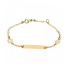 Pulsera con Chapa Oro 18k Bebe Niña Flores Esclava Personalizable