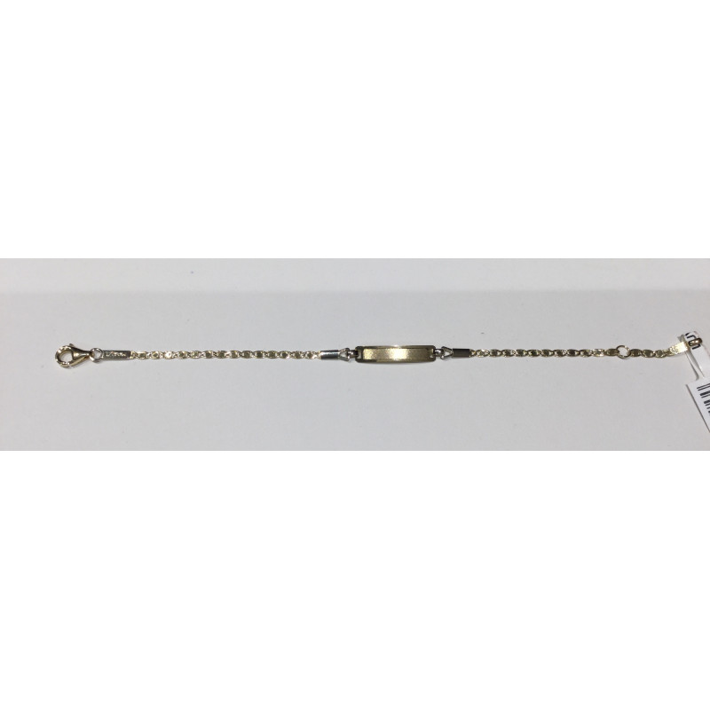 Pulsera Oro18k Bebe Infantil con Chapa Personalizable Esclava