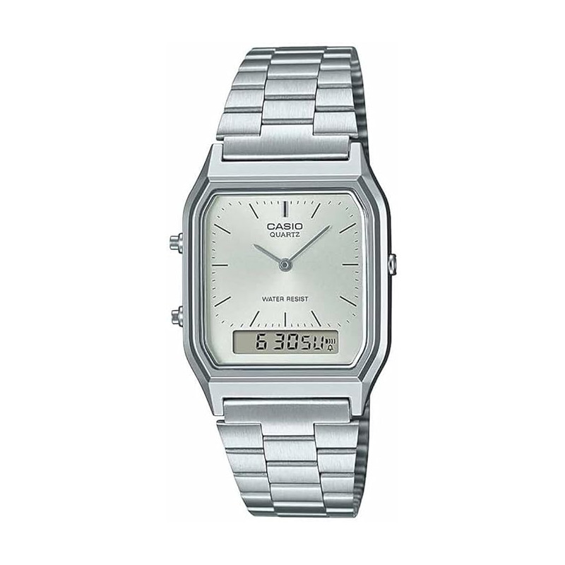 Reloj Casio Hombre Analogico Digital Esfera Gris Aq-230a-7amqyes