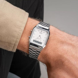 Reloj Casio Hombre Analogico Digital Esfera Gris Aq-230a-7amqyes