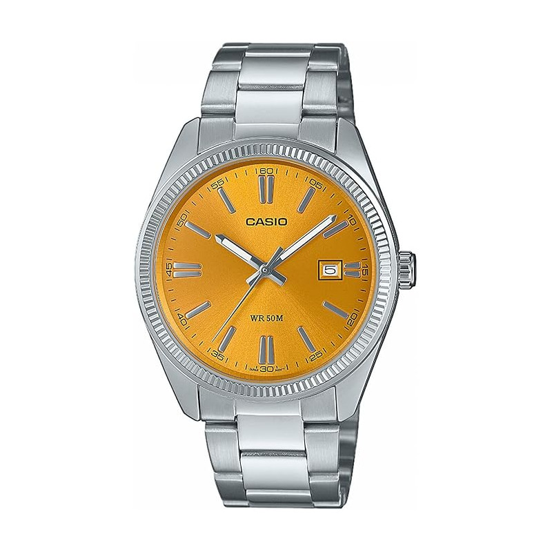 Reloj Casio Collection Acero Color Naranja Mtp-1302pd-9avef, 44,2 mm