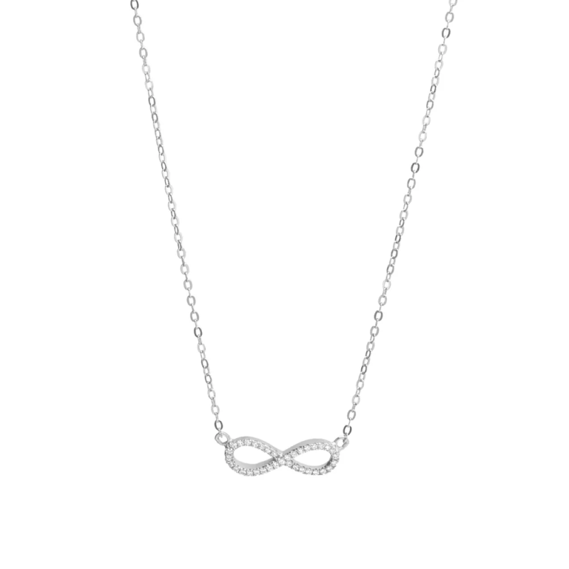 Collar Plata Mujer Infinito Circonitas Blancas Brillo 14102-W-P