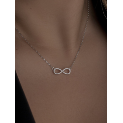 Collar Plata Mujer Infinito Circonitas Blancas Brillo 14102-W-P