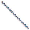 Pulsera Plata Rosa Mujer Fiesta Pedreria Tonos Lila Azul