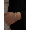 Pulsera Plata Mujer Circonitas Blancas Riviere Fina Novia Joven