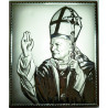 Icono Juan Pablo II Laminado Plata 20x 25 cm
