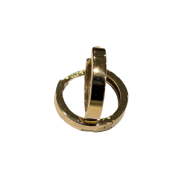 Aros Oro 18k Cierre Fácil Click 13mm x 2.5mm Dorado Tubo Cuadrado