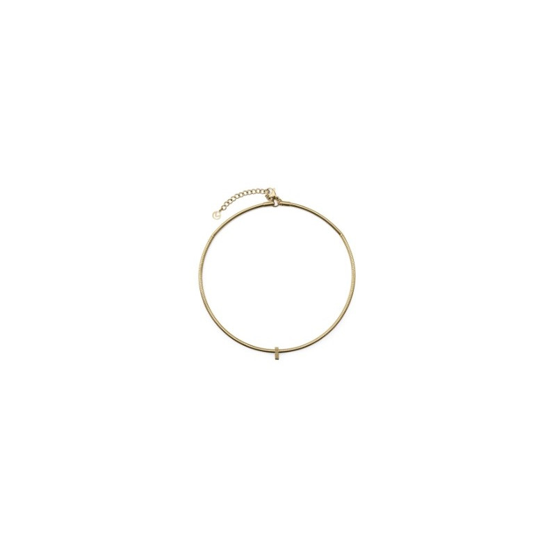 Collar de acero con acabado IP dorado de la colección Laura Escanes 14230c01012