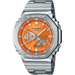 Reloj G-shock Gm-2110d-4aer Hombre Naranja - Con bisel Metálico