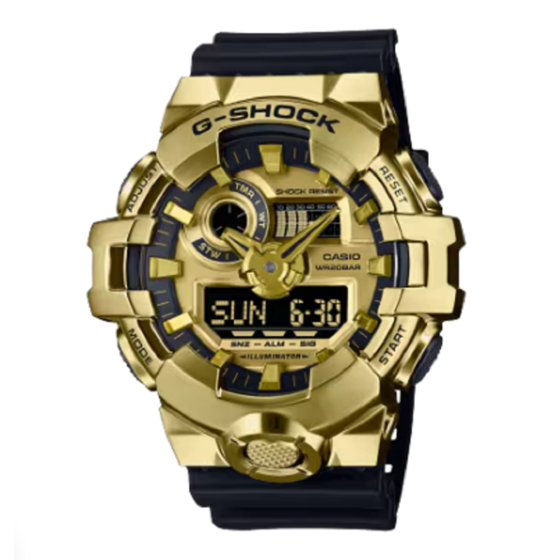 Reloj G-Shock GM-700G-9AER · Bisel Metálico Dorado · Analógico-Digital · Ultra Resistente