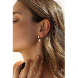 Pendientes Plata Perla Blanca Mujer Colgante