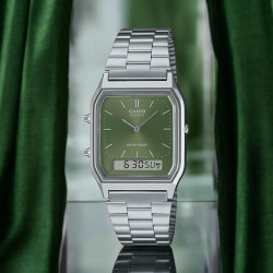 Reloj Casio AQ-230A-3AMQYES Dorado · Analógico + Digital · Vintage Unisex