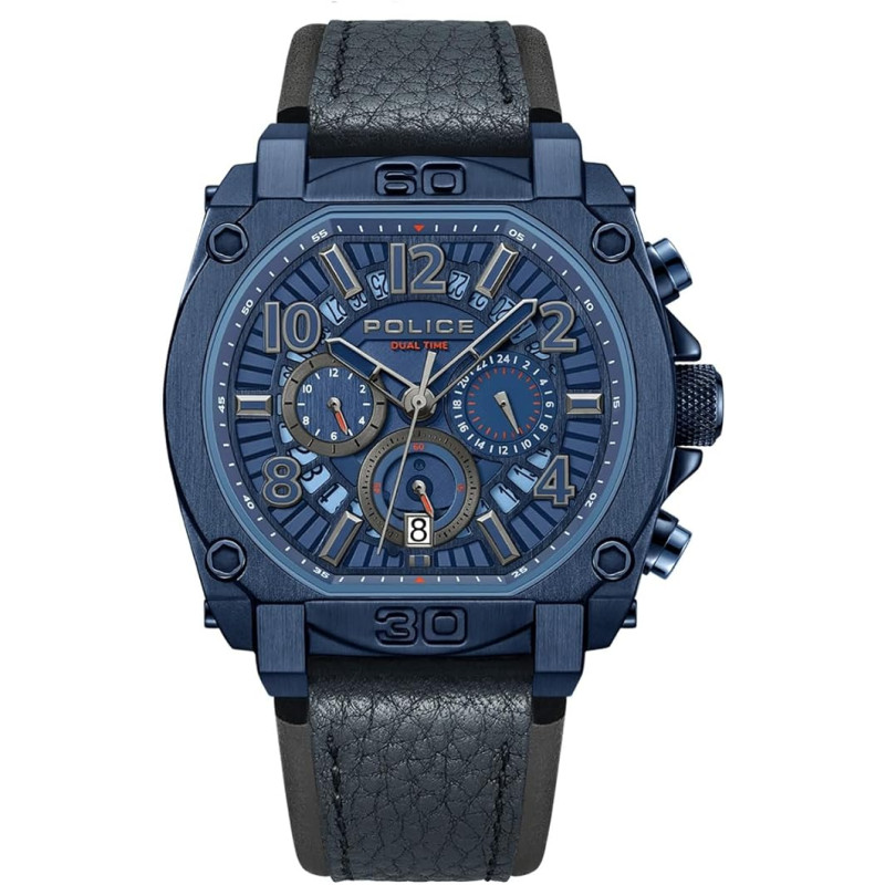 Reloj Police Hombre Norwood Azul Piel Azul Pewjf0021904