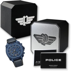 Reloj Police Hombre Norwood Azul Piel Azul Pewjf0021904