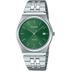 Reloj Casio Hombre MTP-B145D-3avef – Acero Inoxidable, Esfera Verde, Analógico con Fecha, 5 Bar