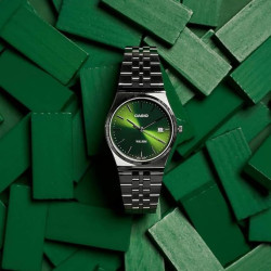 Reloj Casio Hombre MTP-B145D-3avef – Acero Inoxidable, Esfera Verde, Analógico con Fecha, 5 Bar