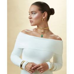 Collar de acero con acabado IP dorado de la colección Laura Escanes 14230c01012