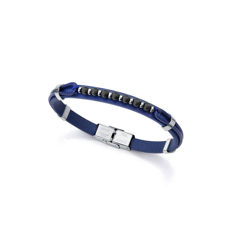 Pulsera Viceroy Acero Y Piel Azul 15169p01013