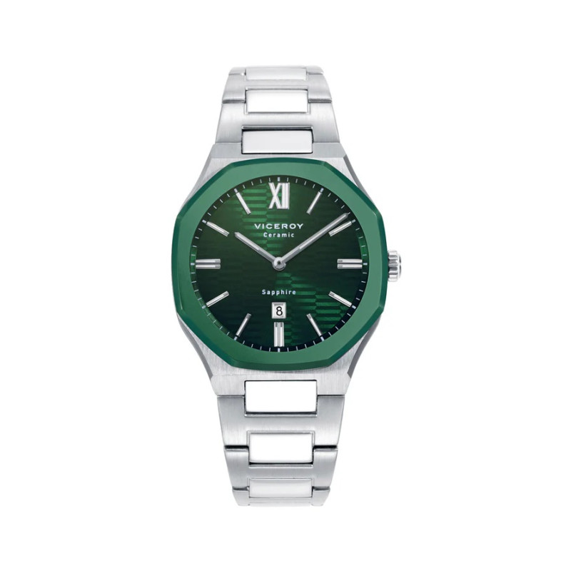 Reloj Viceroy Mujer Reloj colección Laura Escanes acero con bisel de ceramica verde con cristal zafiro 10 atm 45002-63
