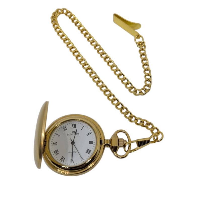 Reloj Minister Bolsillo Dorado 42mm Romanos