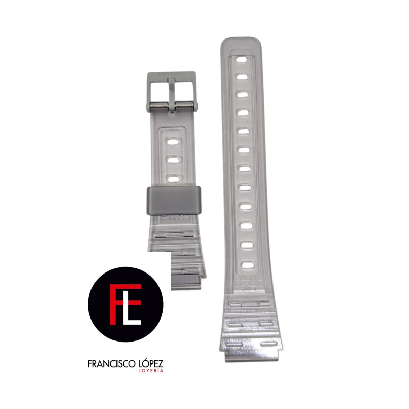 Correa Reloj Casio Gris Transparente 10605131 Para Casio F-91WS