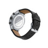 Reloj caja de acero con bisel de aluminio negro 10 atm y correa de piel negra con movimiento cuarzo 46845-57