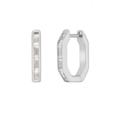 Pendientes Marea Mujer D03801/AG Plata de Ley Circonitas Baguette Huggy