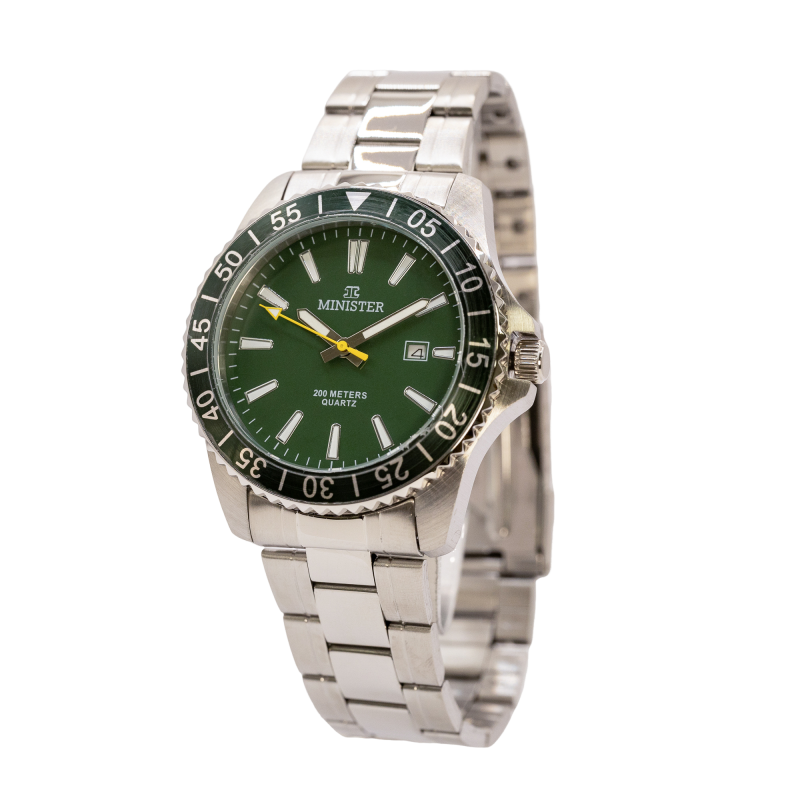 Reloj Minister Hombre Deportivo Acero Esfera Verde
