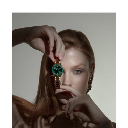 Reloj Viceroy Mujer Dorado Esfera Color Verde Bisel Cerámico 401246-67