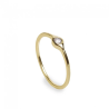 Anillo Mujer Plata Dorada Circonita Talla 11  Lineargent Fino Joven