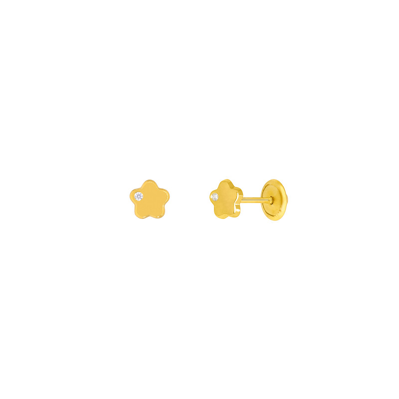Pendientes Marea Plata Flor Dorado D03401/ab