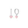 Pendientes Hoop Corazon Esmalte Rosa Marea D02401/aa