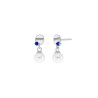 Pendientes Marea Plata Mujer Azul y Perla D03501/ba
