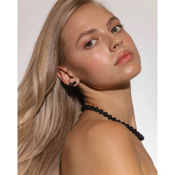 Pendientes Perla Majorica 10mm Negro Lyra 00326.07.2.e000.906.1