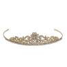 Tiara Novia Diane Dorada con Cristales Diseño Floral Elegante